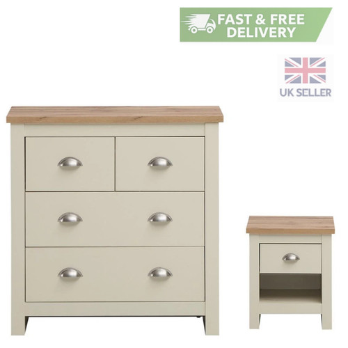 Cream bedroom set oak 2 - cream, 2+2