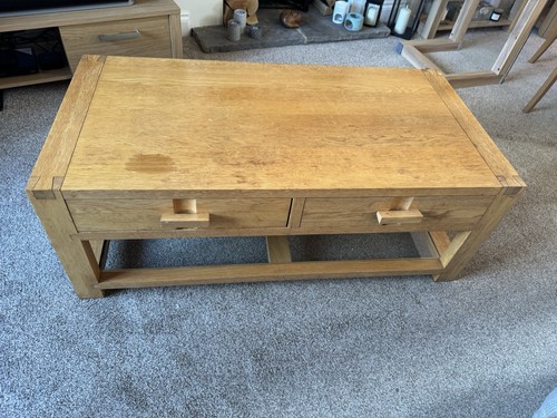 Oak veneer coffee table - oak,